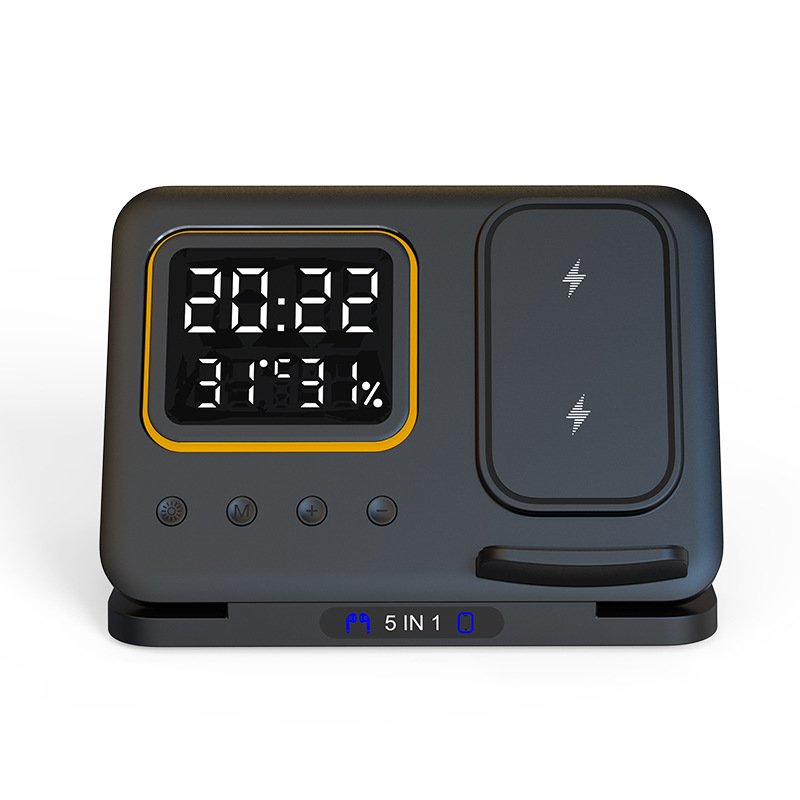 5-in-1 Wireless Charger with LED Alarm Clock - Image 8