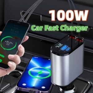100W USB-C Metal Fast Car Charger